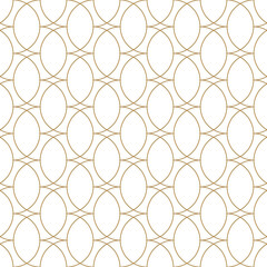 Wall Mural - elegant art deco seamless pattern featuring a repeating motif of interconnected golden outlines of o