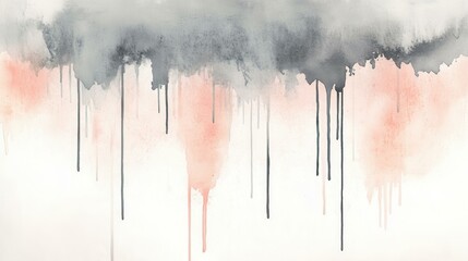Leinwandbilder - Abstract watercolor painting in grey and peach tones