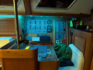 
Navigation Station Inside Sailboat Cabin