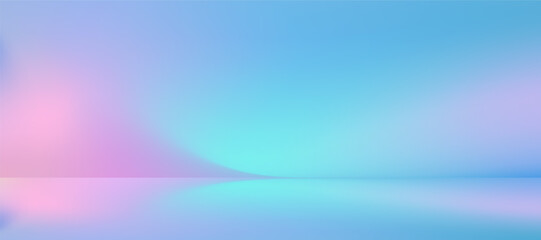 Aufkleber - Background Wall Studio Room with Soft Light Gradient Blue,Pink on Podium Stage for Product,Pastel background of blurred abstract pattern Autumn backdrop banner for Autumn,Winter