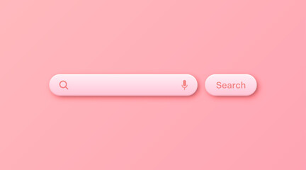 Wall Mural - colorful 3d search bar template. internet browser engine with search box, address bar and text field