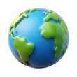 © LovelyRani - 3D Cartoon Earth Globe Icon Rendered in Plastic Minimal Style Isolated on White Background