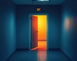 © Maryna - Open Fire Door. Secure Emergency Exit with Double Lock for Building Safety