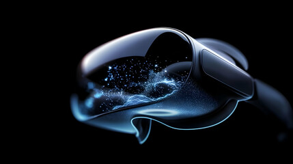 Wall Mural - Closeup View Of Futuristic Vr Headset With Digital Display