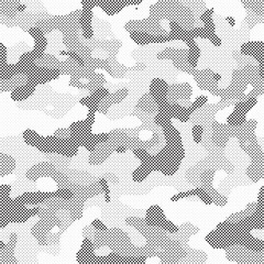 Leinwandbilder - Abstract halftone background. Military camouflage effect dot seamless pattern texture. Dotted background as design element.
