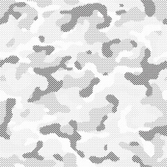 Leinwandbilder - Abstract halftone background. Military camouflage effect dot seamless pattern texture. Dotted background as design element.