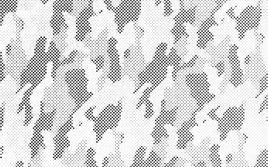 Aufkleber - Abstract halftone seamless camouflage pattern. Repeating digital dotted hexagonal camo military texture background. Abstract modern fabric textile ornament. Vector illustration.