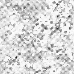 Fototapete - Abstract halftone seamless camouflage pattern. Repeating digital dotted hexagonal camo military texture background. Abstract modern fabric textile ornament. Vector illustration.
