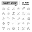 © ARIF MIFTAHUL ANWAR - Exclusive benefit line icon set. Editable stroke. Vector illustration