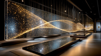 Wall Mural - illuminated art installation: an awe-inspiring art installation, with glittering lights and dynamic 