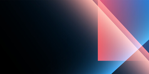 Wall Mural - abstract background featuring a smooth blue gradient with overlapping transparent red geometric shap