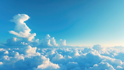 Wall Mural - International Day for the Preservation of the Ozone Layer featuring a scenic sky with white clouds and clear blue summer atmosphere