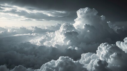 Wall Mural - Black and white sky featuring clouds
