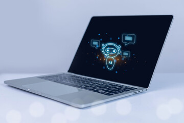 Using AI chat in search and giving to help in business has technology, to create computer concepts with robots as new digital software	
