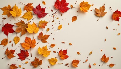 Wall Mural - Autumn Leaves Background Vibrant Fall Foliage Design for Seasonal Decorations