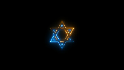 Wall Mural - Abstract glowing neon star frame loading icon  background illustration.