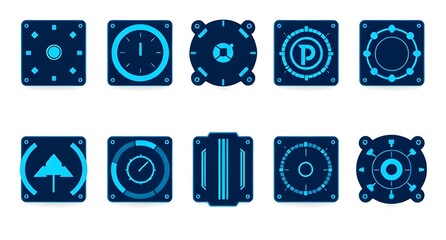 vector set of blue numbers