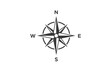 © Kamat - A compass rose with eight points and cardinal directions on a white background in a simple style