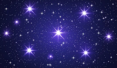Wall Mural - Glimmering Stars in a Dark Blue Night Sky