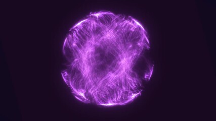 Wall Mural - vibrant glowing purple plasma ring with dynamic wavy trails on a deep violet background