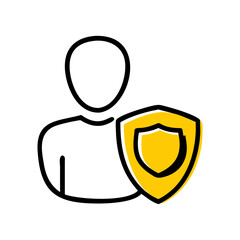 Wall Mural - user profile protection icon on transparent background for web and graphic design