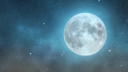 Wall Mural - Full Moon in a Starry Night Sky