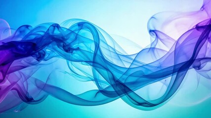 Wall Mural - Ethereal Smoke Trails A Hypnotic Blue & Purple Abstract Flow in 4K Time-Lapse