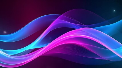 Wall Mural - Ethereal Waves Mesmerizing 4K Time-Lapse Animation of Abstract Flowing Lines in Blue and Pink Hues