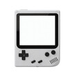 © PNG Lab - Retro handheld game console with blank screen, isolated on transparent background
