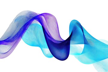 Wall Mural - Abstract waves illustration with blue, violet and purple gradient color lines, creating a dynamic and modern digital design on a clean white background.