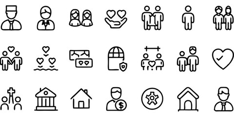 Wall Mural - set of people icons
