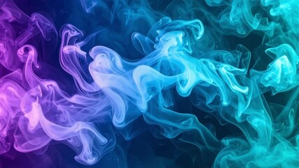 Wall Mural - Hypnotic Dance Ethereal Smoke Flowing in Gradient Colors - 4K Time-Lapse Animation