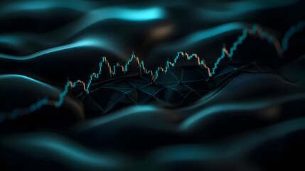 Wall Mural - Abstract Dark Blue Data Chart Graphic