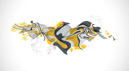 Aufkleber - The abstract wave is made in a frame style. Template for science and technology presentation. Vector art.