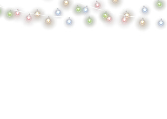Wall Mural - png festive lamp string with bright colours and glowing lightbulb for merry christmas party card win