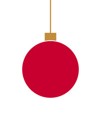 Wall Mural - christmas ball ornament in flat design style. red christmas bauble design element. png illustration.