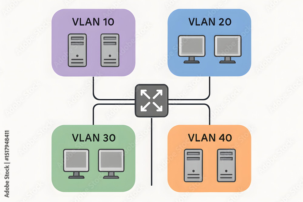 Network Segmentation Visualization: A conceptual diagram illustrates ...