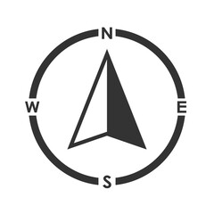 Wall Mural - Compass abstract graphic icon. Arrow North sign isolated on white background. Vector illustration