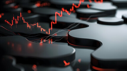 Wall Mural - Abstract Data Visualization Graphic Of Stock Market Trends