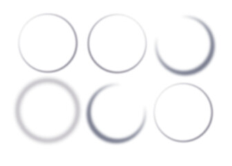 Wall Mural - Realistic round shadow with soft edges. Gray round shadows isolated on transparent background.