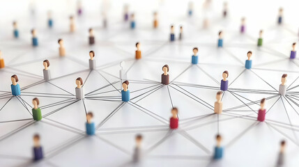 Wall Mural - Abstract Network Of Interconnected Small People