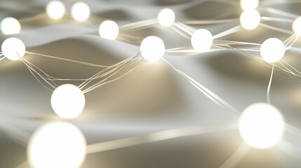 Wall Mural - Abstract Network Of Glowing Spheres
