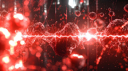 Wall Mural - Red Abstract Digital Graphic Design
