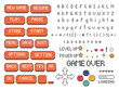 © buzstop - collection set of retro 8bit pixel art ui game button icon, flat design vector illustration