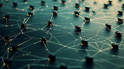 Wall Mural - Abstract Network Technology Connection Design