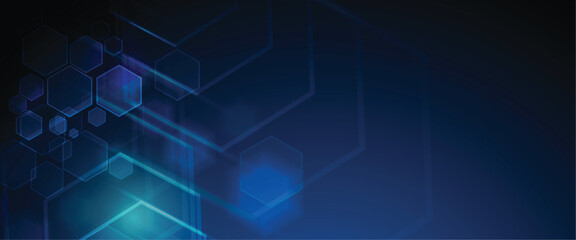 Poster - Abstract high technology and science blue background