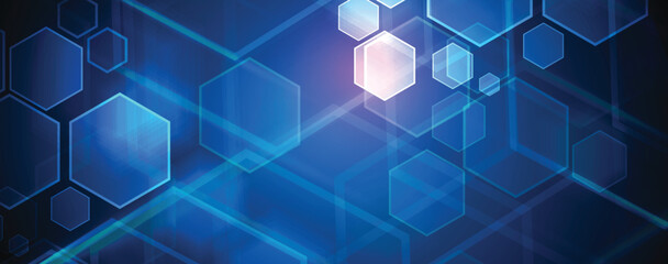 Poster - Abstract high technology and science blue background