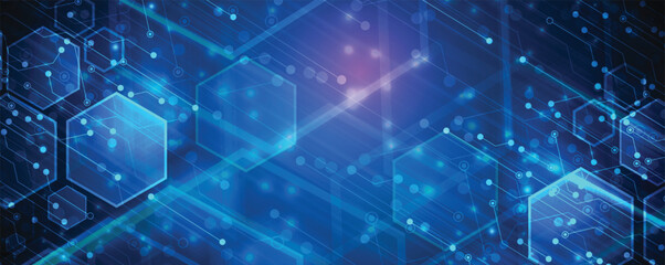 Poster - Abstract high technology and science blue background