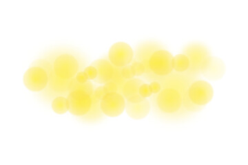 Wall Mural - Abstract yellow bokeh light glowing effect isolated on transparent background. Shining bokeh lens flare spot light sparkles. Festive design elements. PNG