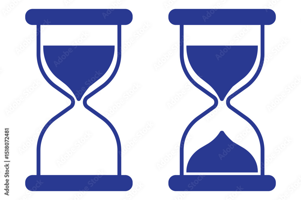 Sand watch icon set . Hourglass symbol. Flat vector graphic design ...